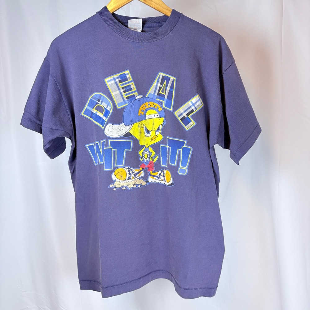Vintage Tweety Bird Deal Wit It T-Shirt XL Fruit of the Loom Single Stitch USA